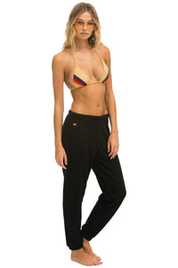 5 STRIPE SWEATPANTS - BLACK // PURPLE Women's Sweatpants Aviator Nation