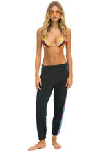 Load image into Gallery viewer, 5 STRIPE SWEATPANTS - CHARCOAL // BLUE PURPLE Women&#39;s Sweatpants Aviator Nation