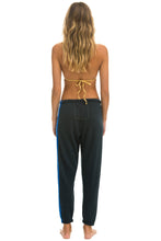 Load image into Gallery viewer, 5 STRIPE SWEATPANTS - CHARCOAL // BLUE PURPLE Women&#39;s Sweatpants Aviator Nation