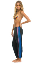 Load image into Gallery viewer, 5 STRIPE SWEATPANTS - CHARCOAL // BLUE PURPLE Women&#39;s Sweatpants Aviator Nation