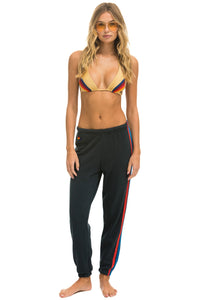 5 STRIPE SWEATPANTS - CHARCOAL // USA Women's Sweatpants Aviator Nation