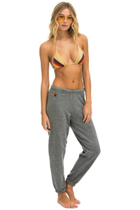 5 STRIPE SWEATPANTS - HEATHER GREY // USA Women's Sweatpants Aviator Nation