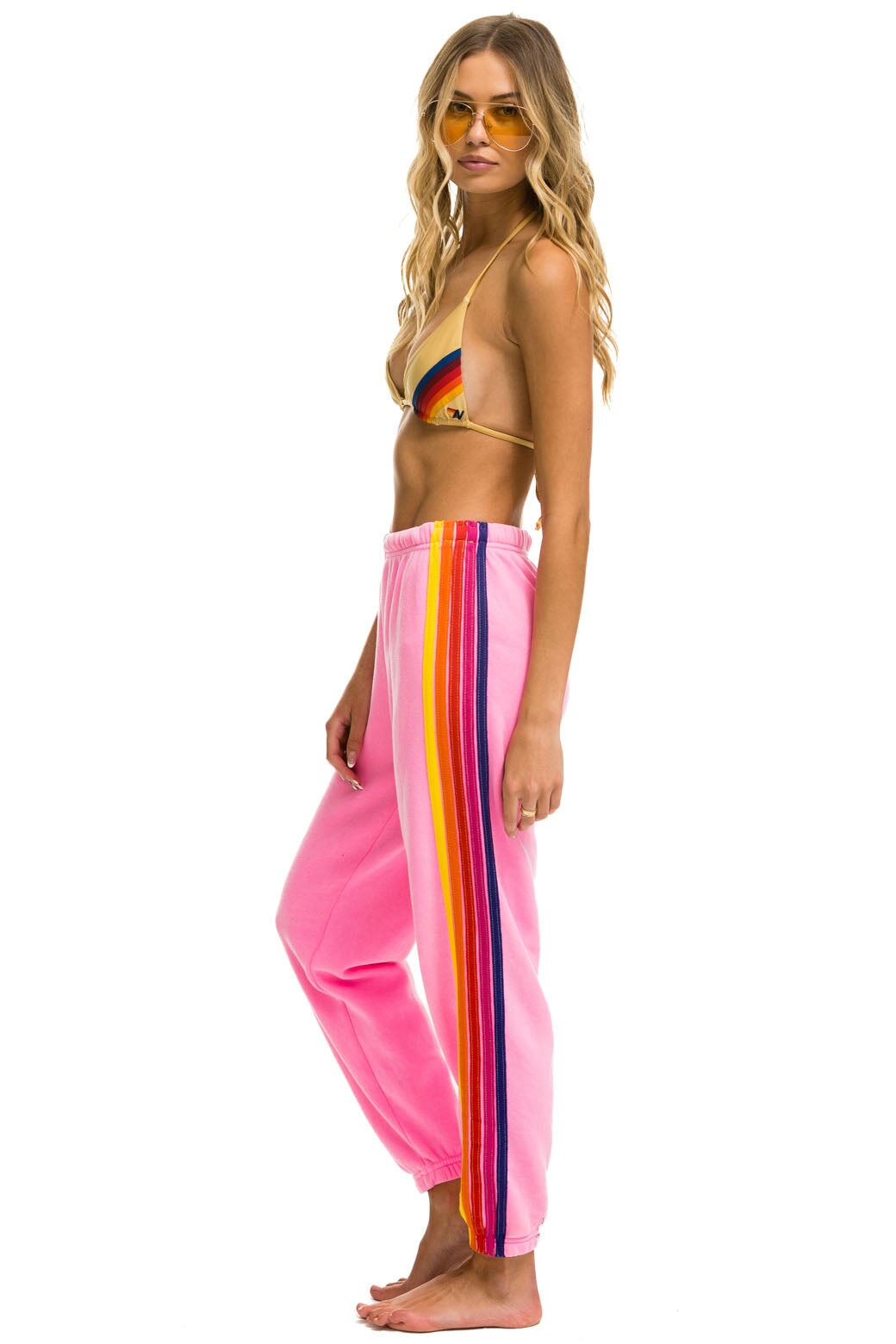 5 STRIPE SWEATPANTS - NEON PINK // YELLOW // PURPLE Women's Sweatpants Aviator Nation