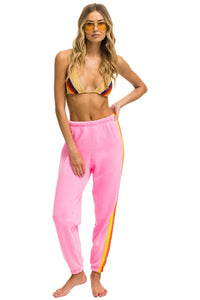 5 STRIPE SWEATPANTS - NEON PINK // YELLOW // PURPLE Women's Sweatpants Aviator Nation