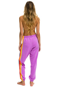 5 STRIPE SWEATPANTS - NEON PURPLE // NEON RAINBOW Aviator Nation