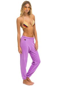 5 STRIPE SWEATPANTS - NEON PURPLE // PINK PURPLE Women's Sweatpants Aviator Nation