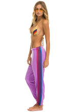 Cargar imagen en el visor de la galería, 5 STRIPE SWEATPANTS - NEON PURPLE // PINK PURPLE Women&#39;s Sweatpants Aviator Nation