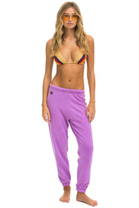 5 STRIPE SWEATPANTS - NEON PURPLE // PINK PURPLE Women's Sweatpants Aviator Nation