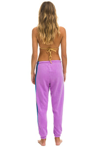 5 STRIPE SWEATPANTS - NEON PURPLE // PINK PURPLE Women's Sweatpants Aviator Nation