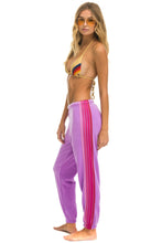 이미지를 갤러리 뷰어에 로드 , 5 STRIPE SWEATPANTS - NEON PURPLE // PINK Women&#39;s Sweatpants Aviator Nation