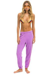 5 STRIPE SWEATPANTS - NEON PURPLE // PINK Women's Sweatpants Aviator Nation