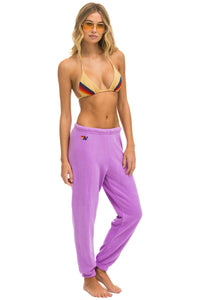 5 STRIPE SWEATPANTS - NEON PURPLE // PINK Women's Sweatpants Aviator Nation