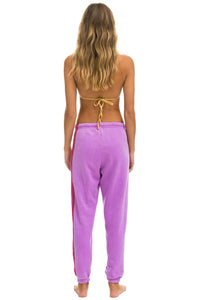 5 STRIPE SWEATPANTS - NEON PURPLE // PINK Women's Sweatpants Aviator Nation