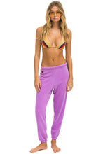 Load image into Gallery viewer, 5 STRIPE SWEATPANTS - NEON PURPLE // PURPLE Women&#39;s Sweatpants Aviator Nation