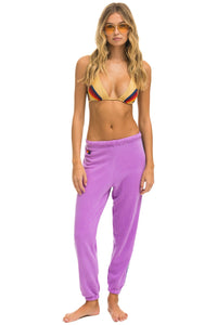 5 STRIPE SWEATPANTS - NEON PURPLE // PURPLE Women's Sweatpants Aviator Nation