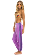 Load image into Gallery viewer, 5 STRIPE SWEATPANTS - NEON PURPLE // PURPLE Women&#39;s Sweatpants Aviator Nation