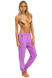 5 STRIPE SWEATPANTS - NEON PURPLE // USA Women's Sweatpants Aviator Nation