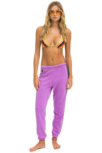 5 STRIPE SWEATPANTS - NEON PURPLE // USA Women's Sweatpants Aviator Nation