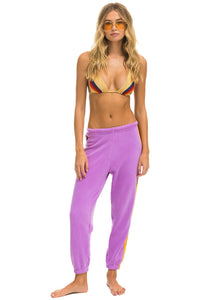 5 STRIPE SWEATPANTS - NEON PURPLE Women's Sweatpants Aviator Nation