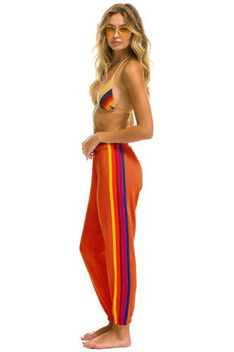 5 STRIPE SWEATPANTS - ORANGE // YELLOW // PURPLE Women's Sweatpants Aviator Nation