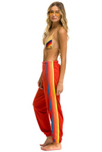 Cargar imagen en el visor de la galería, 5 STRIPE SWEATPANTS - RED // NEON RAINBOW Aviator Nation