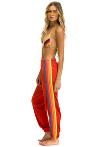 5 STRIPE SWEATPANTS - RED // NEON RAINBOW Aviator Nation