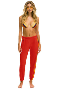 5 STRIPE SWEATPANTS - RED // YELLOW // PURPLE Women's Sweatpants Aviator Nation