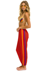 5 STRIPE SWEATPANTS - RED // YELLOW // PURPLE Women's Sweatpants Aviator Nation