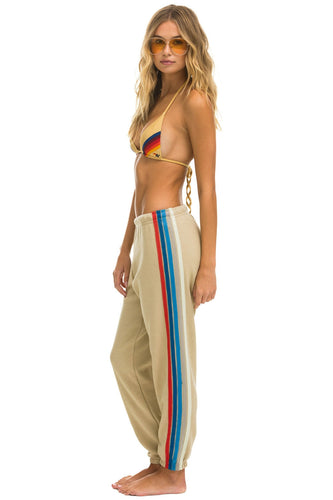 5 STRIPE SWEATPANTS - SAND // USA Women's Sweatpants Aviator Nation