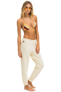 5 STRIPE SWEATPANTS - VINTAGE WHITE // SAND Women's Sweatpants Aviator Nation