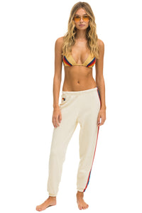 5 STRIPE SWEATPANTS - VINTAGE WHITE // USA Women's Sweatpants Aviator Nation