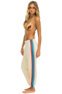 5 STRIPE SWEATPANTS - VINTAGE WHITE // USA Women's Sweatpants Aviator Nation