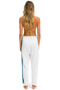 5 STRIPE SWEATPANTS - WHITE // BLUE Women's Sweatpants Aviator Nation