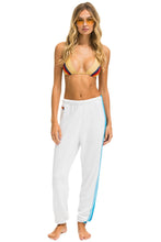 Load image into Gallery viewer, 5 STRIPE SWEATPANTS - WHITE // BLUE Women&#39;s Sweatpants Aviator Nation