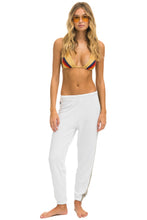 Load image into Gallery viewer, 5 STRIPE SWEATPANTS - WHITE // GREY Women&#39;s Sweatpants Aviator Nation