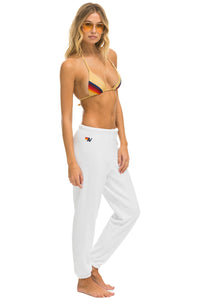 5 STRIPE SWEATPANTS - WHITE // GREY Women's Sweatpants Aviator Nation