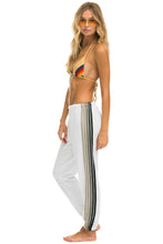 Load image into Gallery viewer, 5 STRIPE SWEATPANTS - WHITE // GREY Women&#39;s Sweatpants Aviator Nation