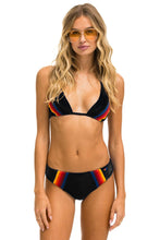 이미지를 갤러리 뷰어에 로드 , 5 STRIPE VELVET SCRUNCH BIKINI BOTTOM - BLACK Swim Aviator Nation