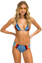 Load image into Gallery viewer, 5 STRIPE VELVET SCRUNCH BIKINI BOTTOM - ISLANDA Swim Aviator Nation