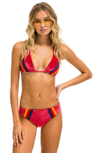 Cargar imagen en el visor de la galería, 5 STRIPE VELVET SCRUNCH BIKINI BOTTOM - RED Swim Aviator Nation