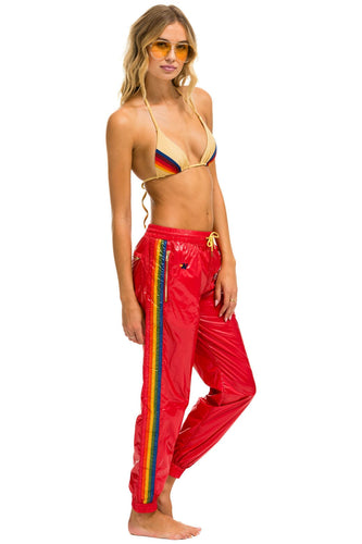 5 STRIPE WIND PANT - CHERRY GLOSSY Women's Sweatpants Aviator Nation