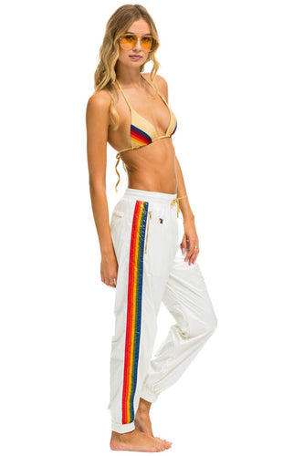 5 STRIPE WIND PANT - VINTAGE WHITE GLOSSY Women's Sweatpants Aviator Nation