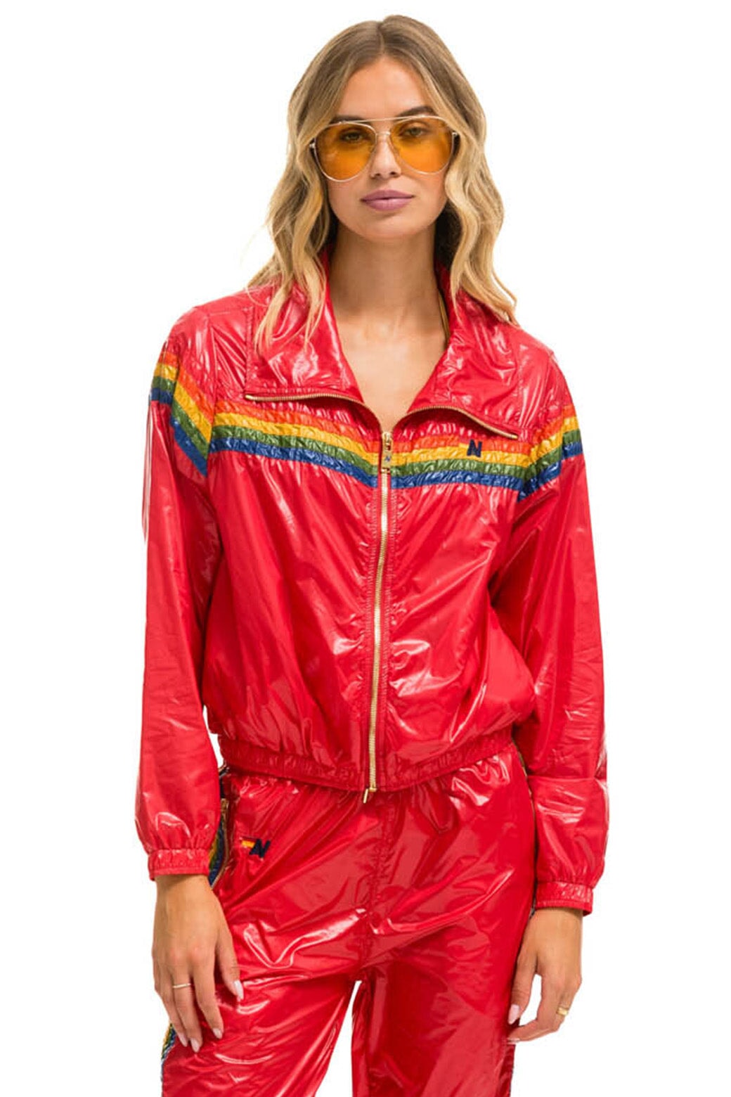 5 STRIPE - WINDBREAKER CHERRY GLOSSY Women's Outerwear Aviator Nation