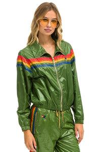 5 STRIPE - WINDBREAKER GARDEN GREEN GLOSSY Women's Outerwear Aviator Nation