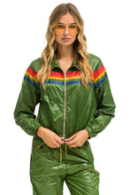 Load image into Gallery viewer, 5 STRIPE - WINDBREAKER GARDEN GREEN GLOSSY Women&#39;s Outerwear Aviator Nation