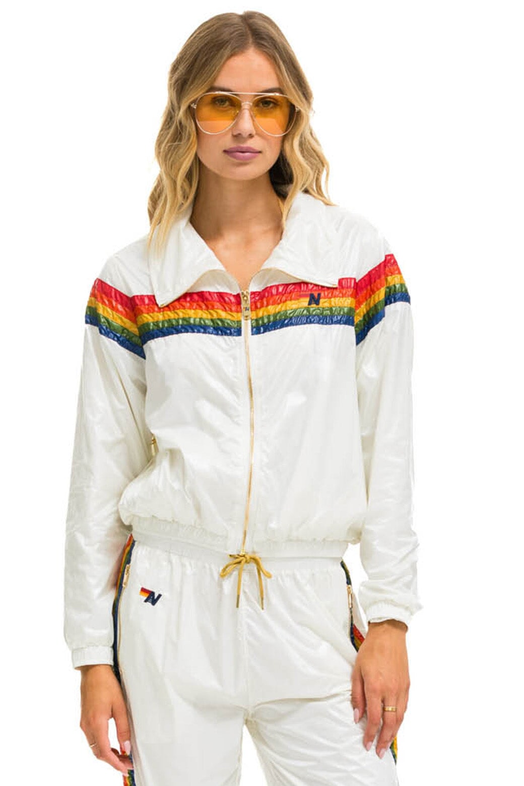 5 STRIPE WINDBREAKER - VINTAGE WHITE Women's Outerwear Aviator Nation