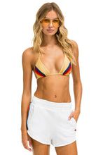 Last inn bildet i Galleri-visningsprogrammet, 5 STRIPE WOMENS LOUNGER SHORT - WHITE // NEON RAINBOW Women&#39;s Lounger Shorts Aviator Nation