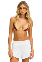 Last inn bildet i Galleri-visningsprogrammet, 5 STRIPE WOMENS LOUNGER SHORT - WHITE // NEON RAINBOW Women&#39;s Lounger Shorts Aviator Nation