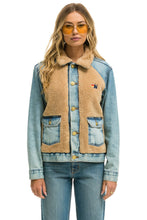 Load image into Gallery viewer, ASPEN SHERPA UNISEX DENIM JACKET - VINTAGE WHEAT Denim Jacket Aviator Nation