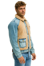 Load image into Gallery viewer, ASPEN SHERPA UNISEX DENIM JACKET - VINTAGE WHEAT Denim Jacket Aviator Nation